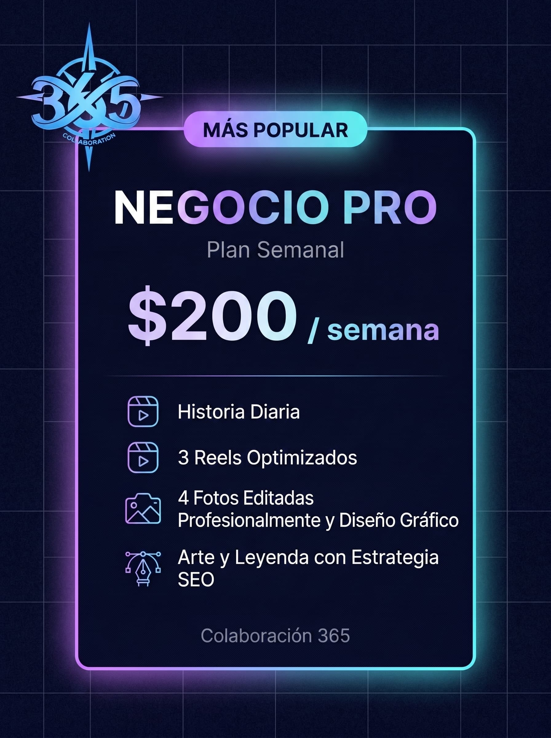 Negocio Pro: $200/semana